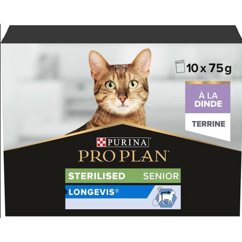 Mousse Dinde Terrine Chat Senior Stérilisé 10x75g - PROPLAN - Image 5