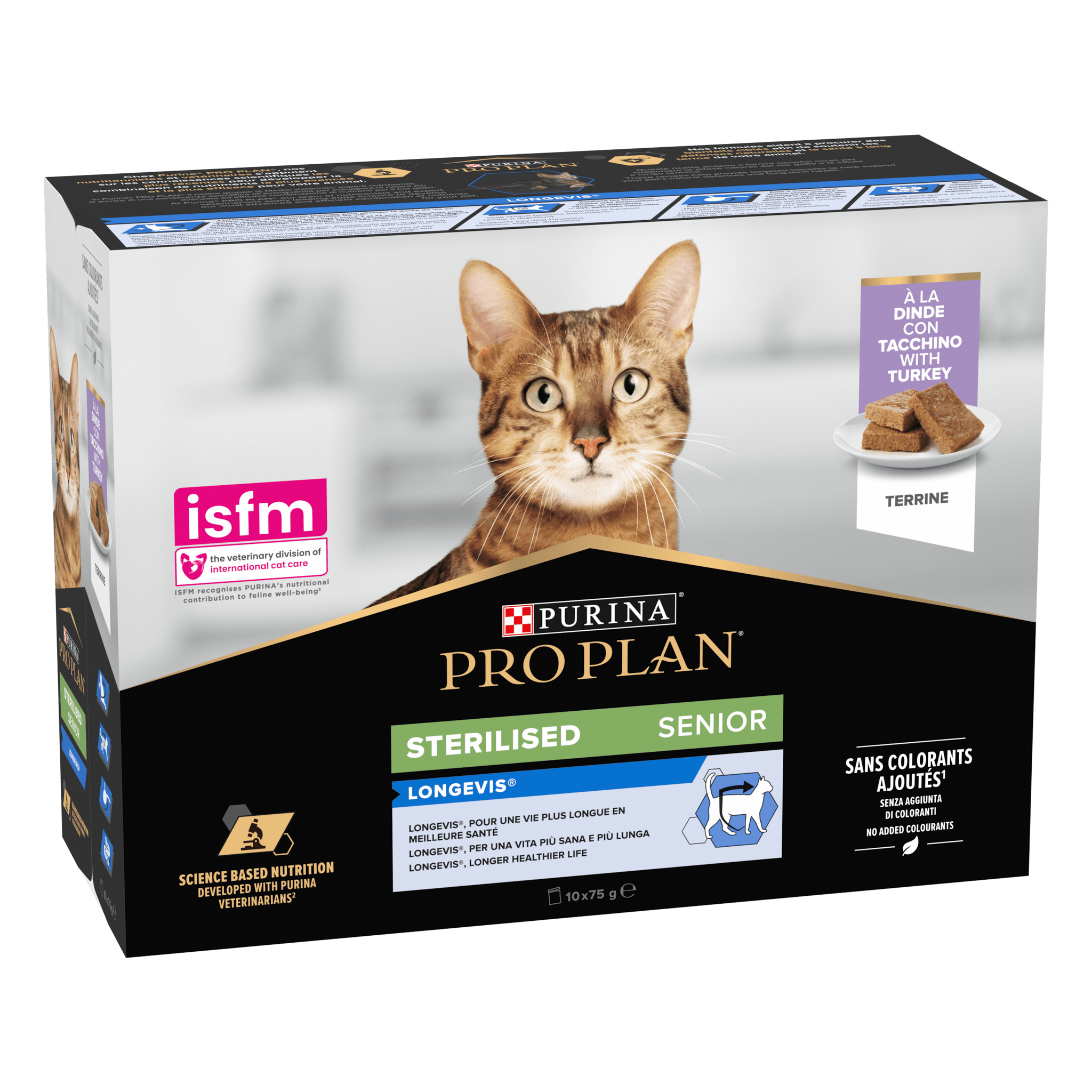 Mousse Dinde Terrine Chat Senior Stérilisé 10x75g - PROPLAN - Image 2