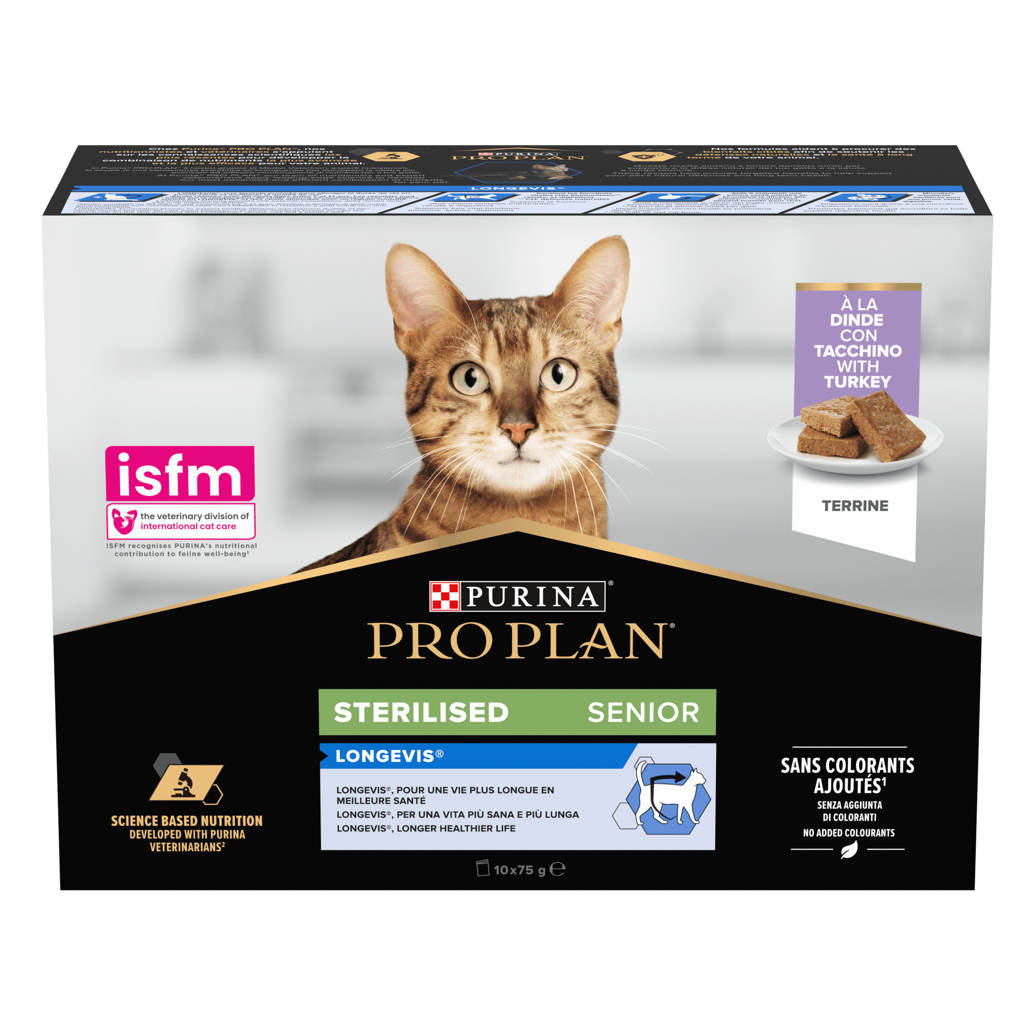 Mousse Dinde Terrine Chat Senior Stérilisé 10x75g - PROPLAN - Image 3