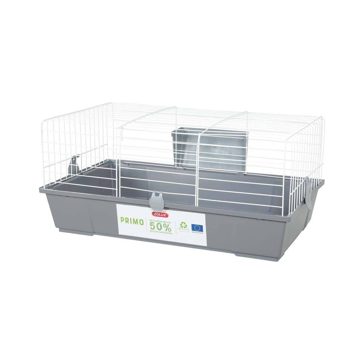 Cage pour cochon d'inde primo plastique recyclé blanc et gris L.81 cm l.54 cm H.36 cm - Zolux - Image 1