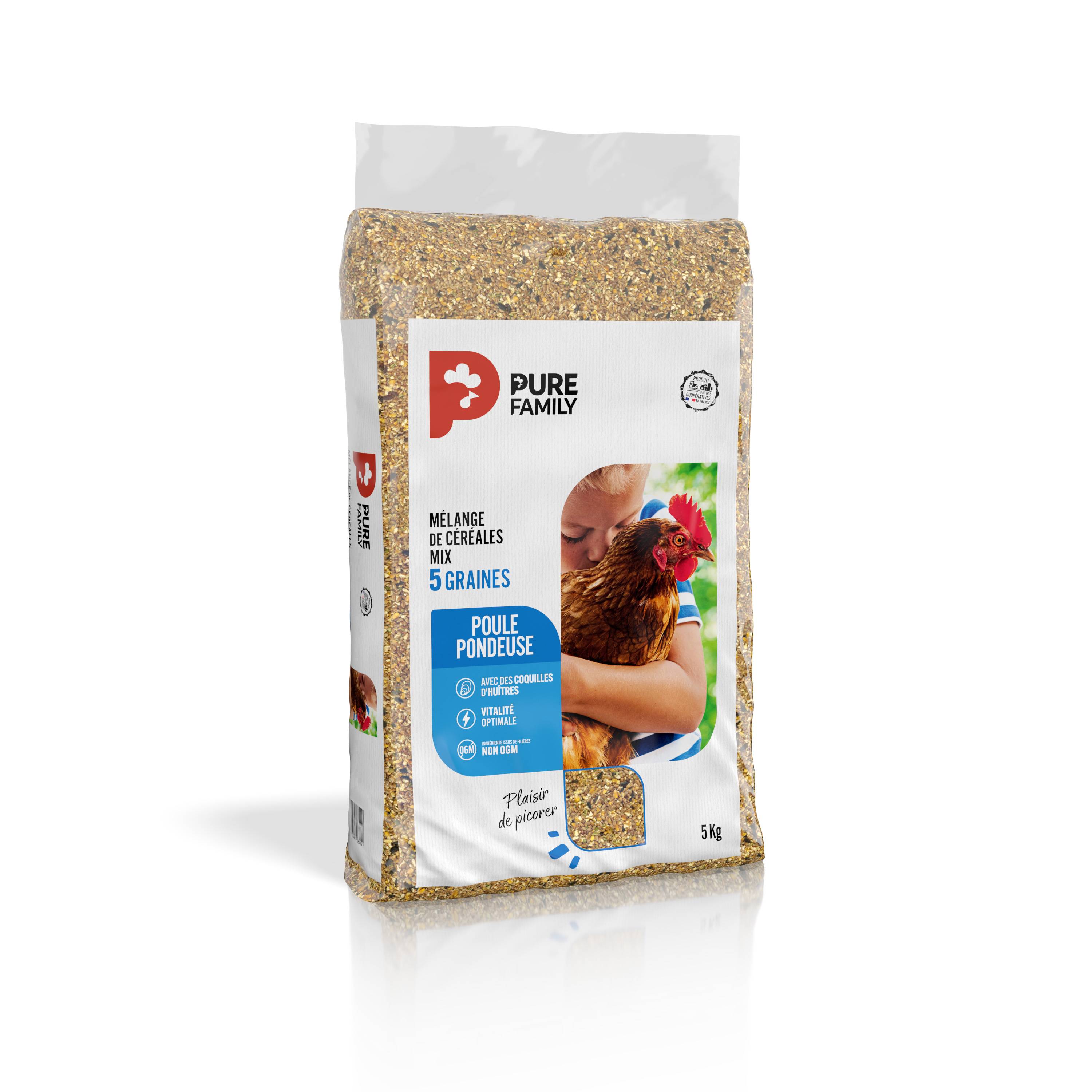 Pure Family - Mezcla de cereales para gallina ponedora Mix 5 kg - Pure Family