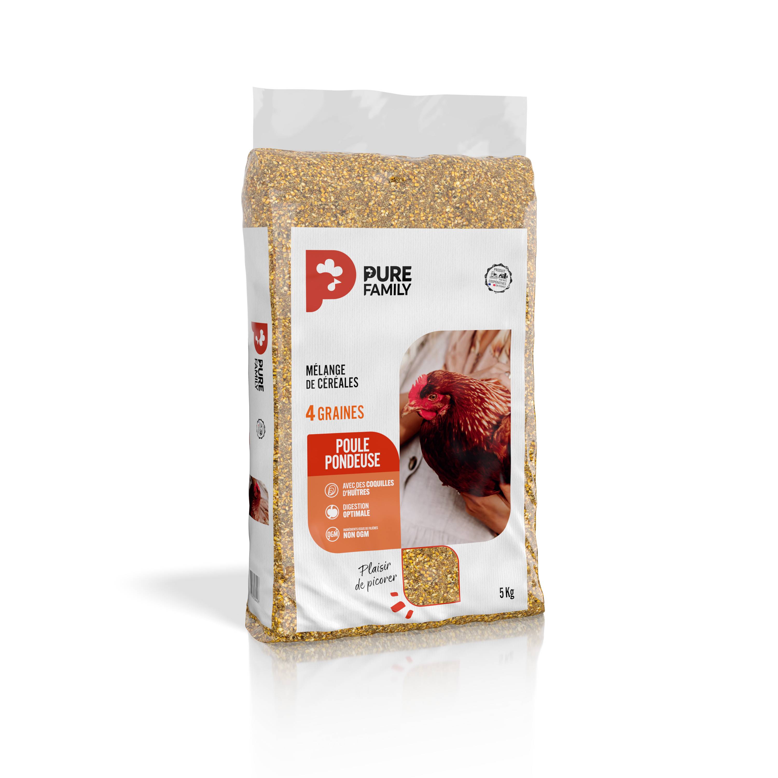 Pure Family - Mezcla de cereales para gallinas ponedoras 5 kg - Pure Family