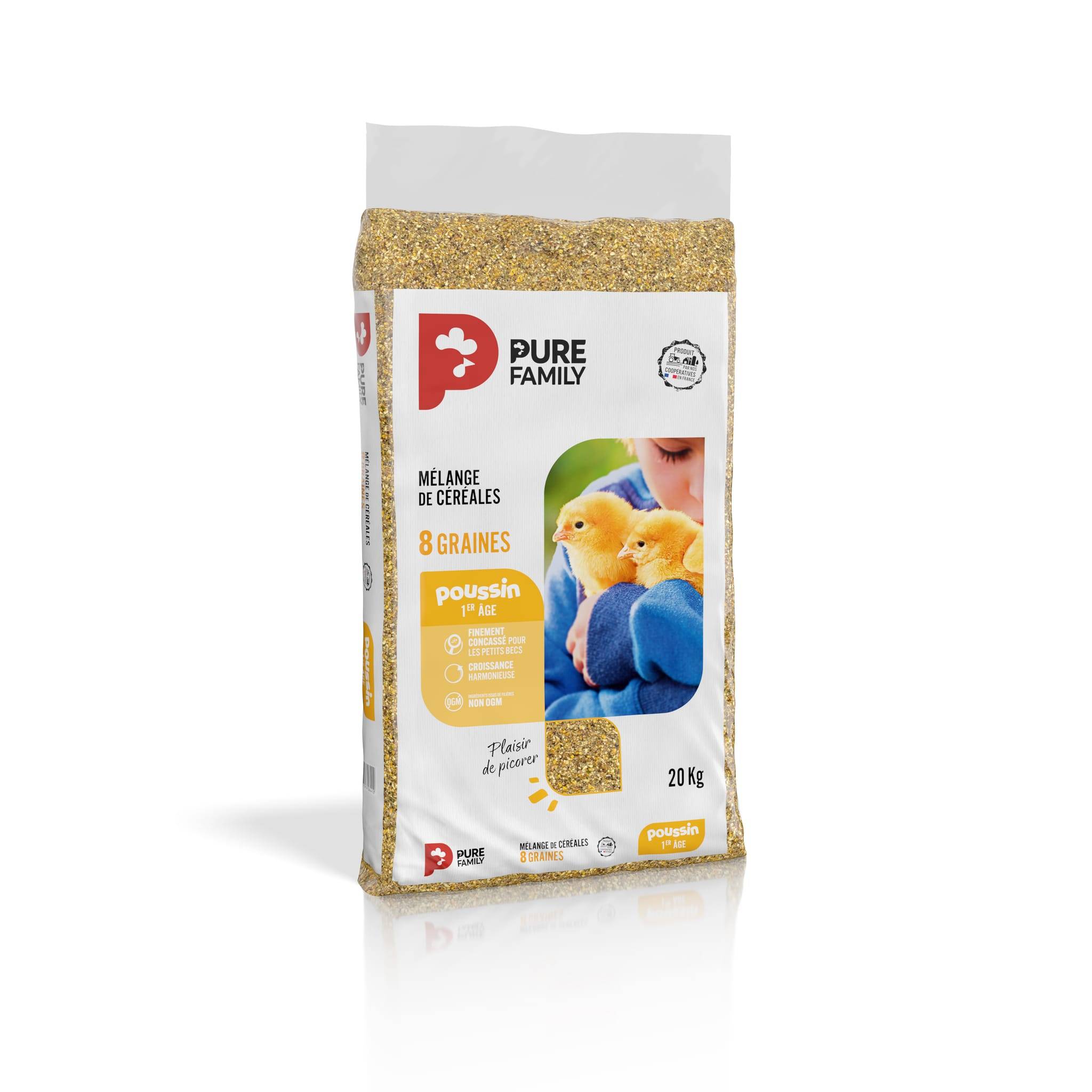 Pure Family - Mélange de Céréales pour Poussin 1er Âge 8 Graines 20 Kg - Pure Family - Imagen 1