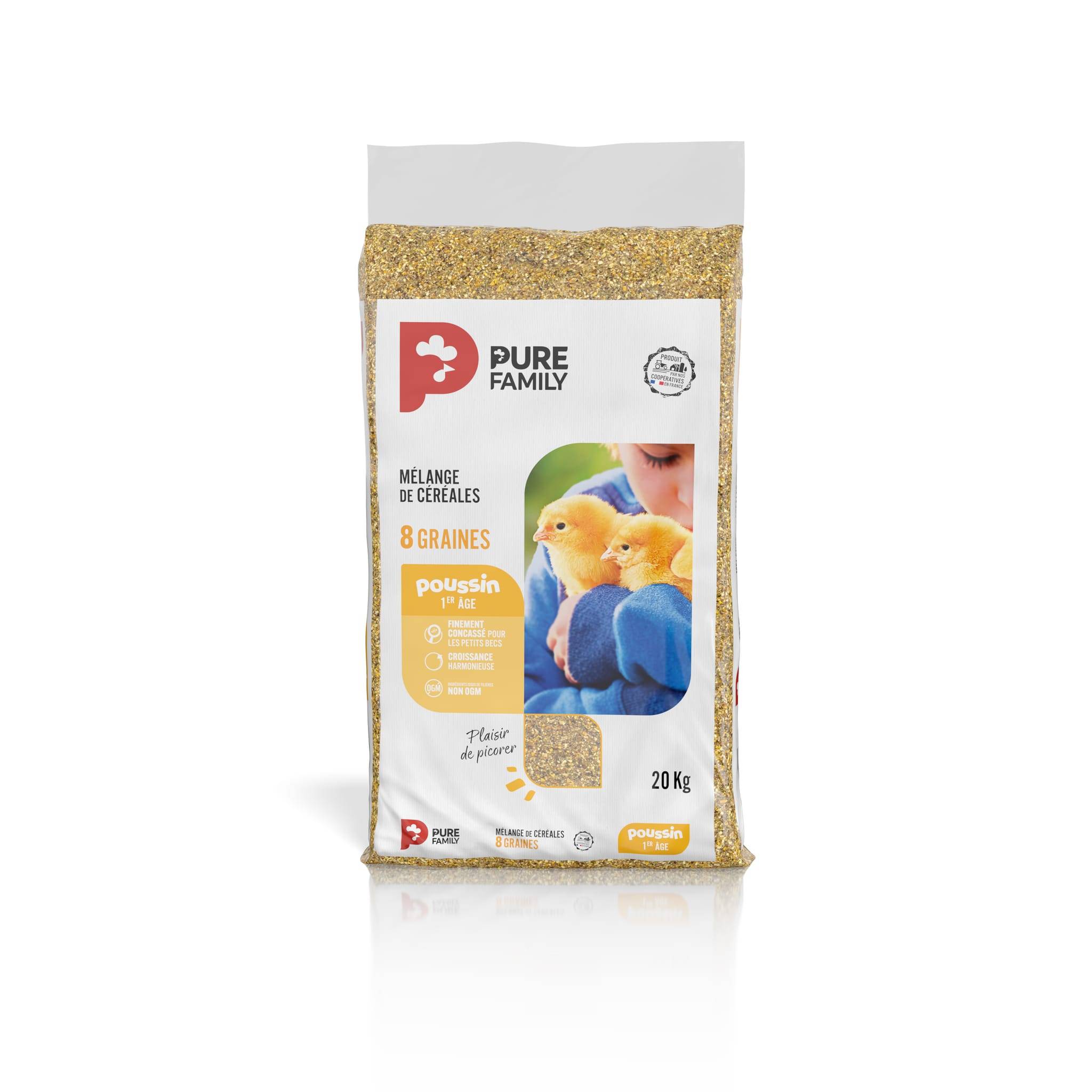 Pure Family - Mélange de Céréales pour Poussin 1er Âge 8 Graines 20 Kg - Pure Family - Imagen 2