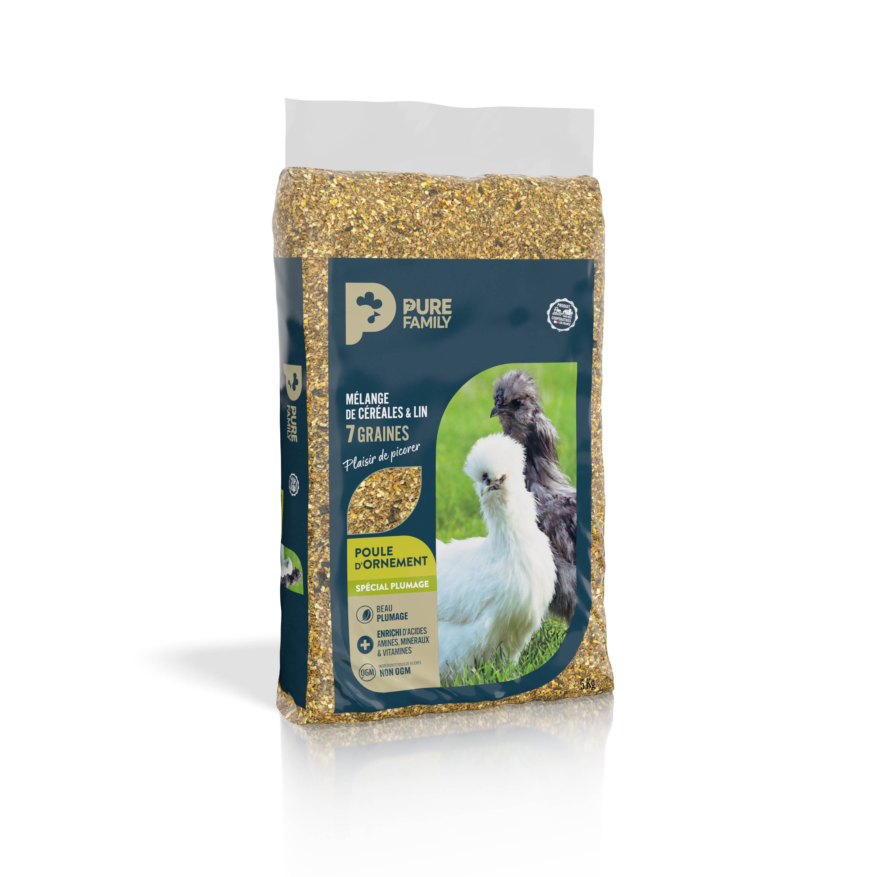 Pure Family - Mélange de céréales 7 graines pour poule d'ornement 5 kg - Pure Family - Imagen 2