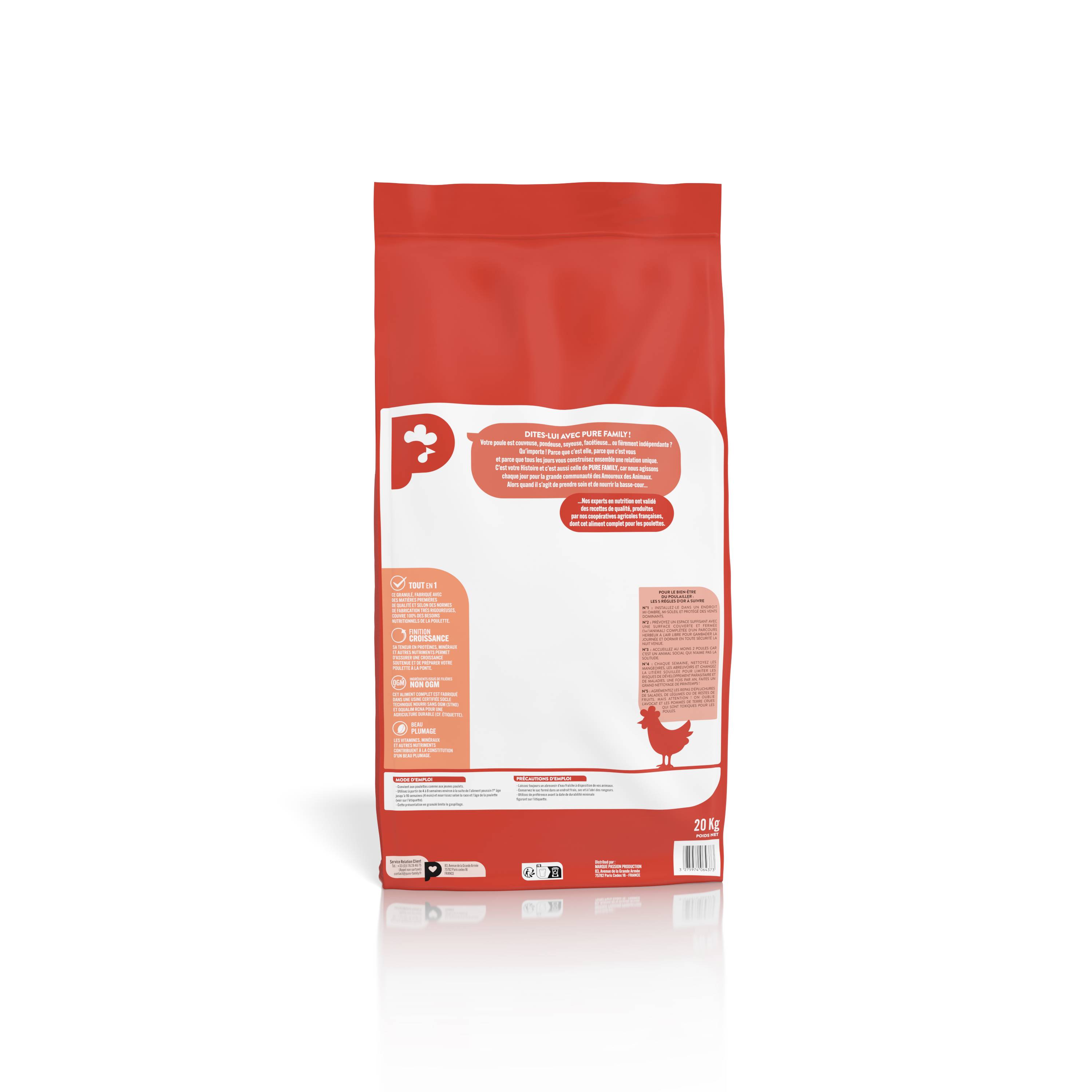 Pure Family - Alimento Completo Pollita Gránulos 20 Kg – Pure Family