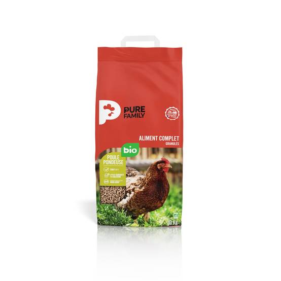 Pure Family - Aliment complet granulés bio poule pondeuse 10 Kg – Pure Family - Image 1