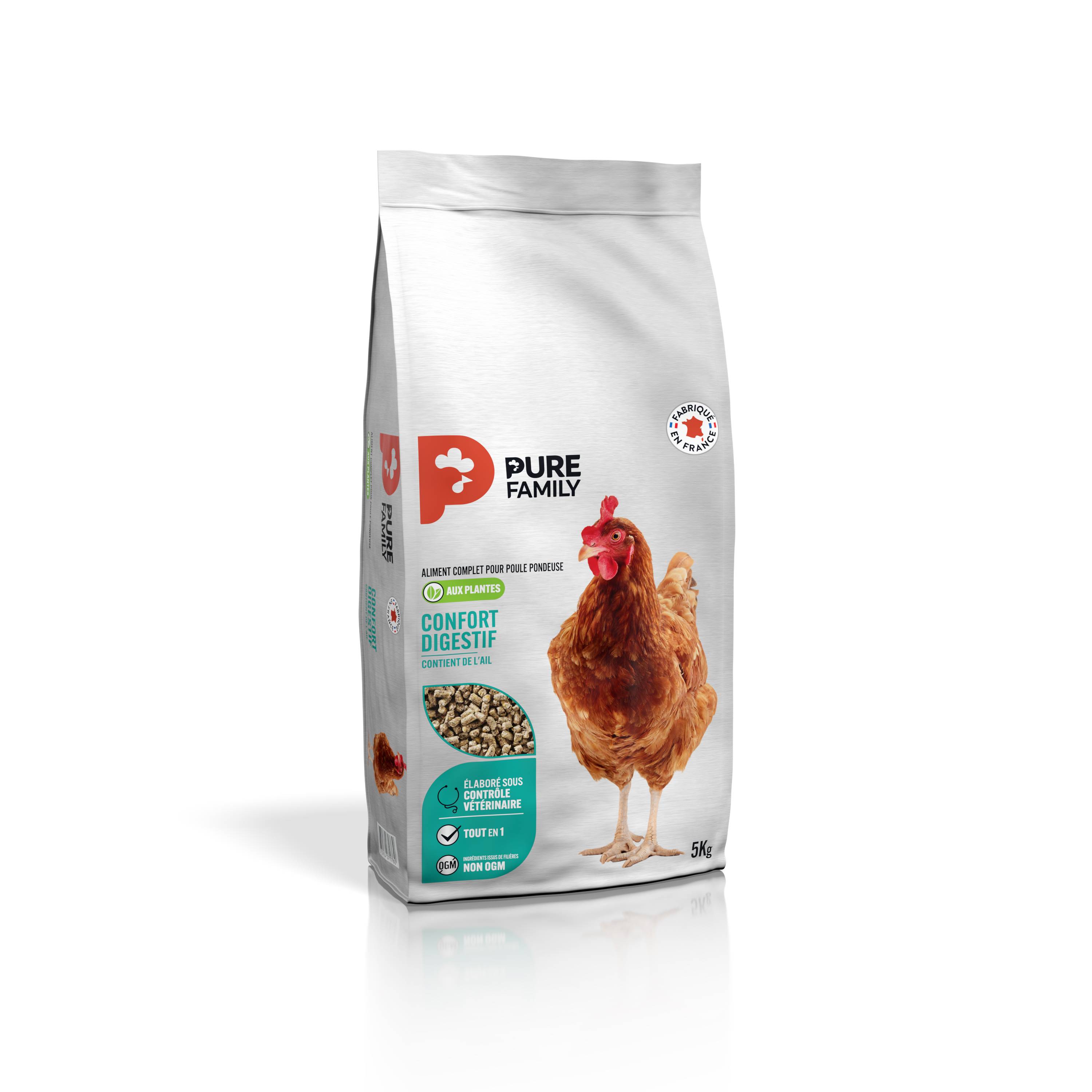 Pure Family - Aliment Complet poule pondeuse Confort digestif 5 kg - Pure Family - Image 1