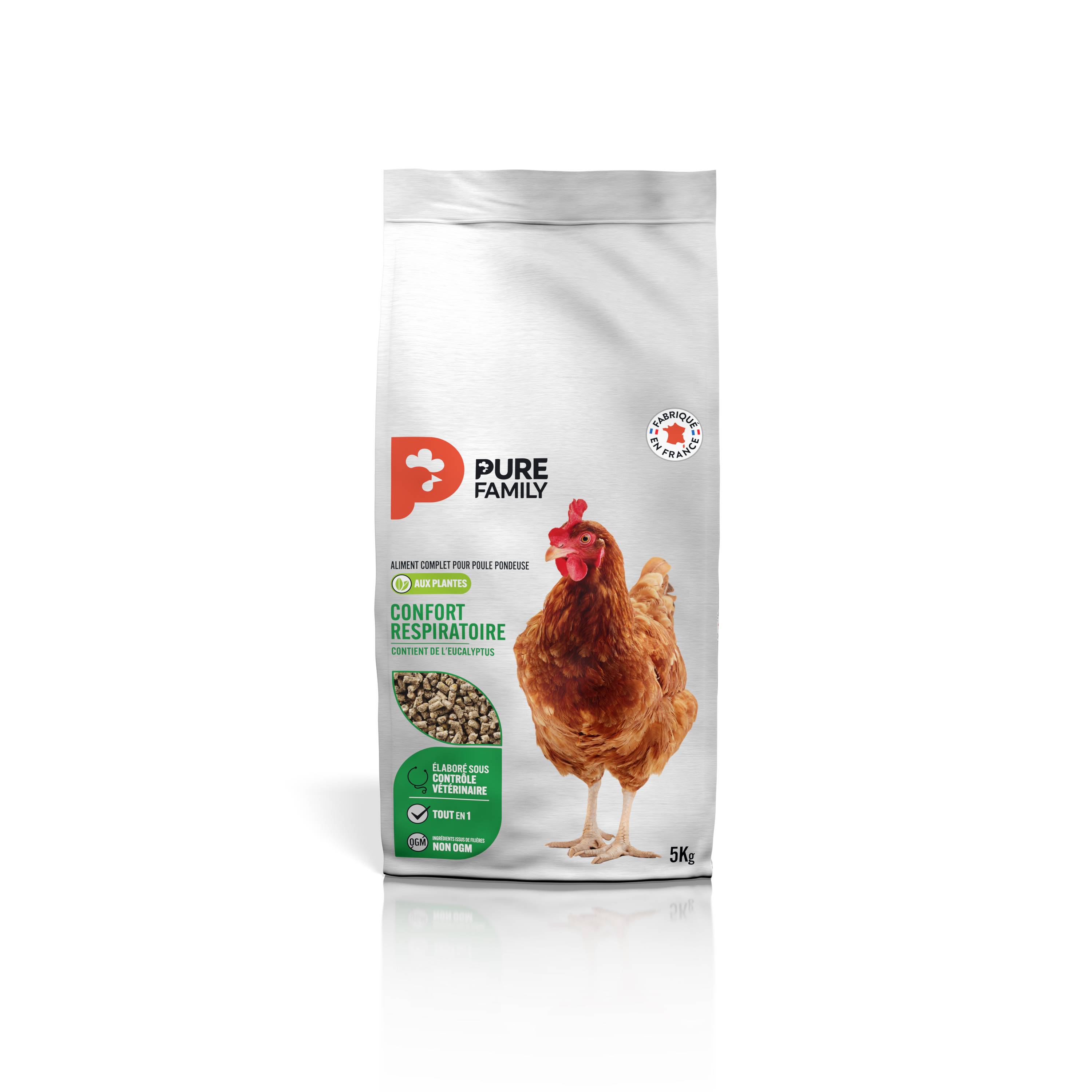 Pure Family - Aliment complet pour poule confort respiratoire 5 kg - Pure Family - Image 1