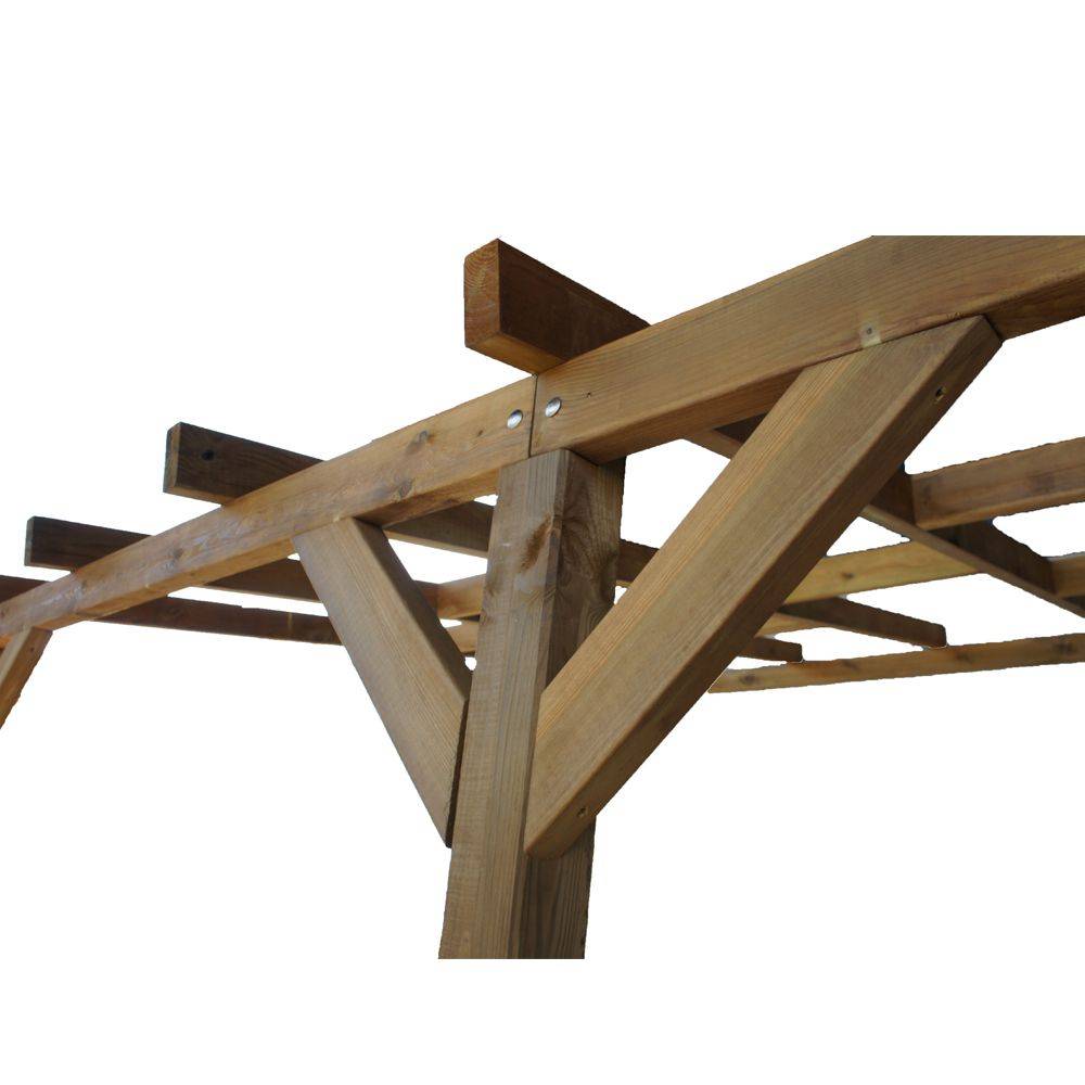 Pergola bois traité marron - Couv'Terrasse® - Image 9