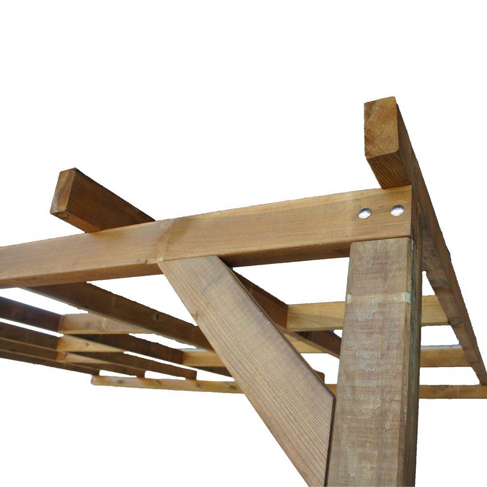 Pergola bois traité marron - Couv'Terrasse®