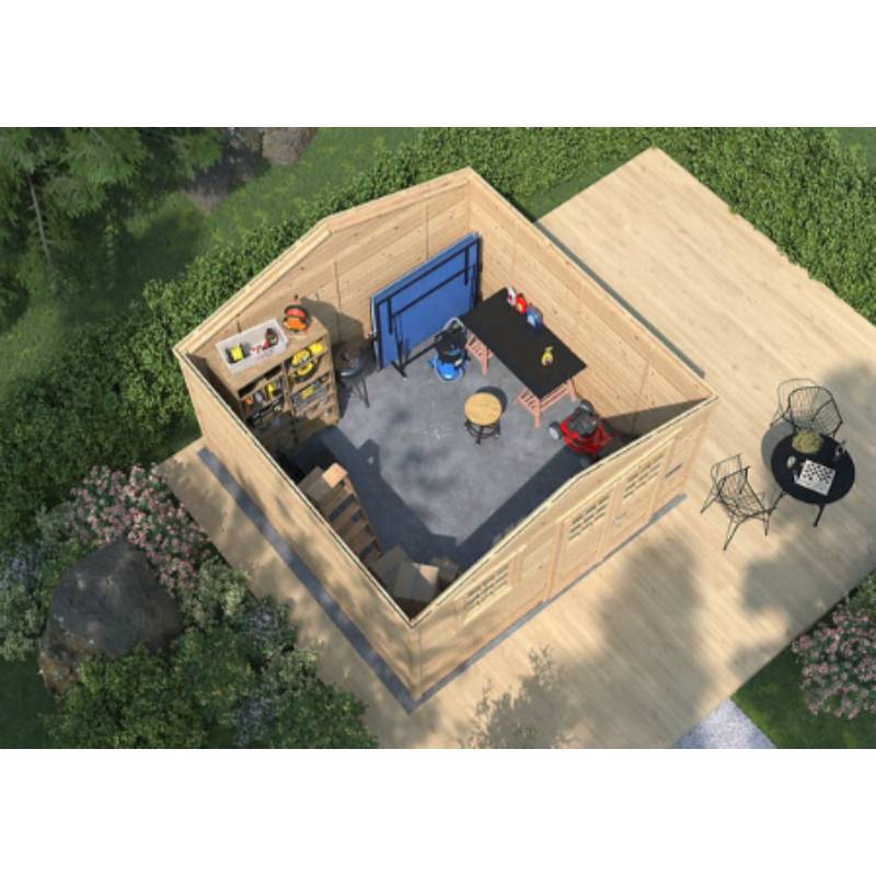 Cerland - Abri de Jardin Bois Epicéa Double Pente 15,4m² SHELTY – MADEIRA - Image 14