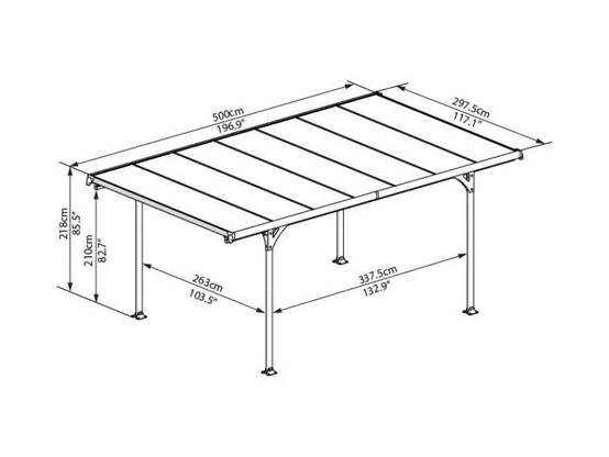 Canopia by Palram - Carport polycarbonate aluminium gris anthracite – PALRAM - Image 3