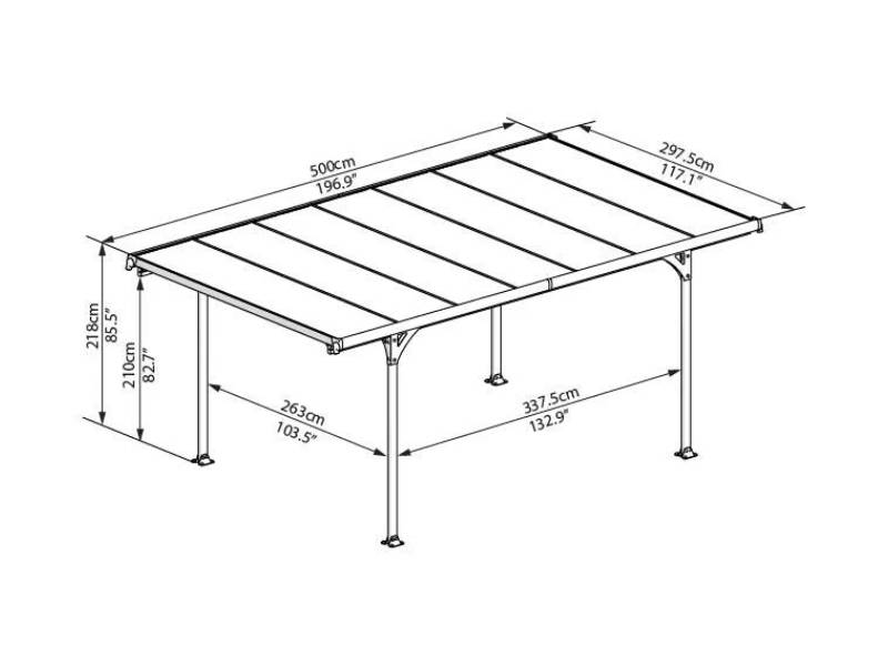 Canopia by Palram - Carport polycarbonate aluminium gris anthracite – PALRAM - Image 3