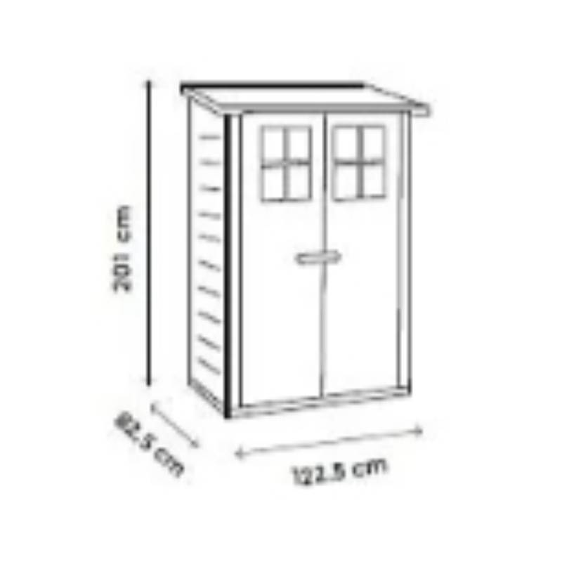Abri de jardin résine adossable Evo 100 - 1,32 M2 Ep. 22 mm - Image 5