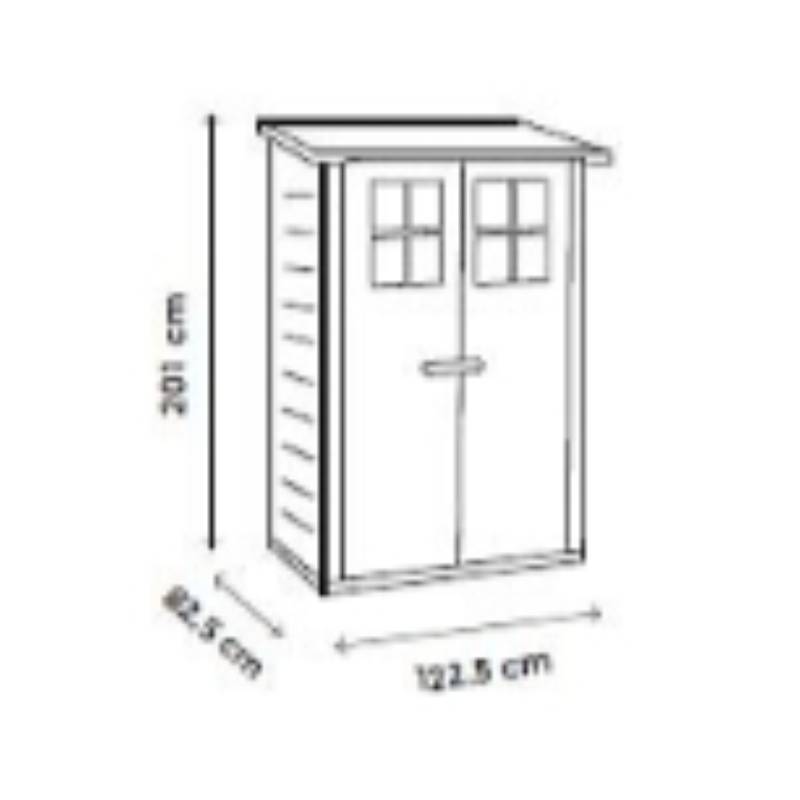 Abri de jardin résine adossable Evo 100 - 1,32 M2 Ep. 22 mm - Image 4