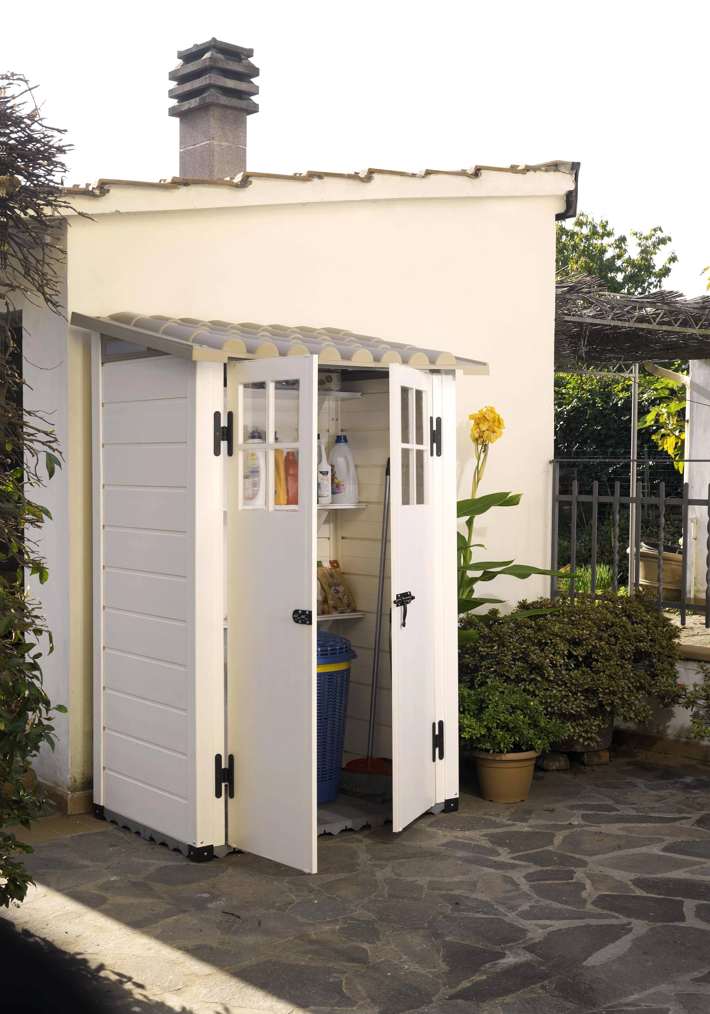 Abri de jardin résine adossable Evo 100 - 1,32 M2 Ep. 22 mm - Image 7