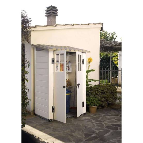 Abri de jardin résine adossable Evo 100 - 1,32 M2 Ep. 22 mm - Image 10