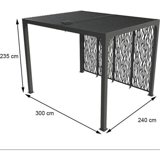 Pergola autoportante biocli alu. avec panneau 7 m2 - Habrita - Image 3