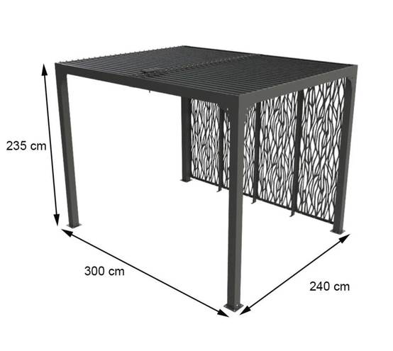 Pergola autoportante biocli alu. avec panneau 7 m2 - Habrita - Image 5