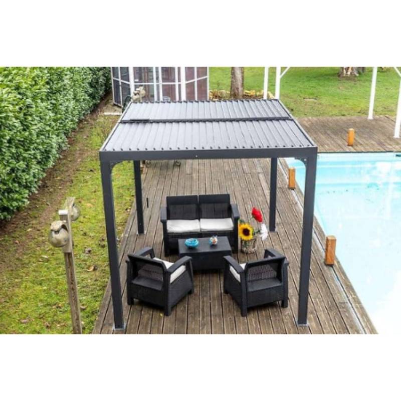 Pergola Bioclimatique Gris Anthracite - HABRITA