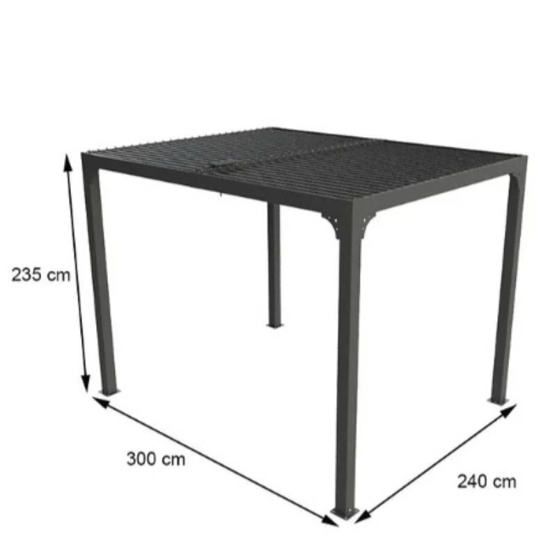 Pergola Bioclimatique Gris Anthracite - HABRITA - Image 3