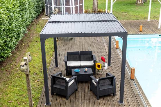 Pergola Bioclimatique Gris Anthracite - HABRITA - Image 7