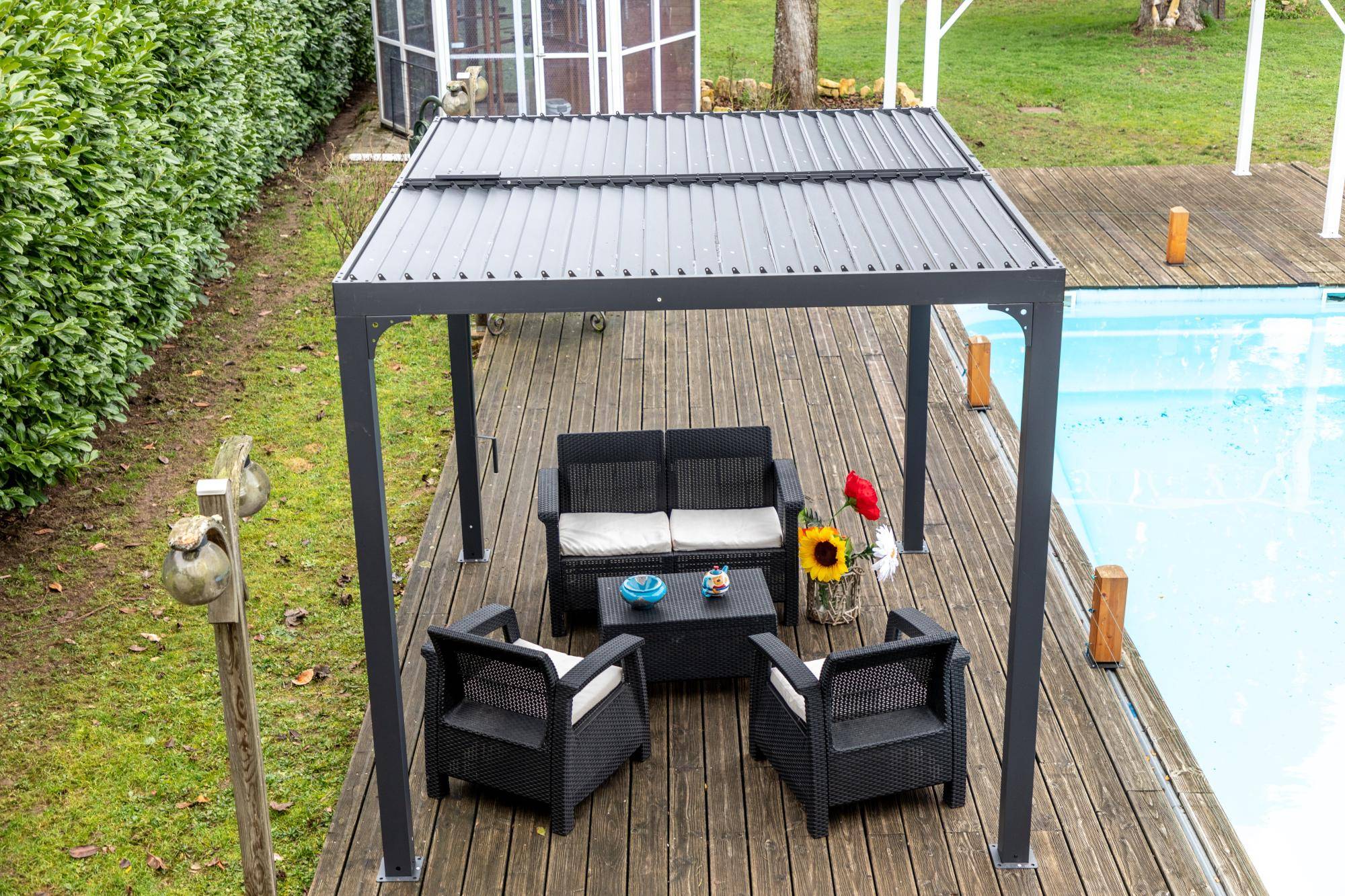 Pergola Bioclimatique Gris Anthracite - HABRITA - Image 7