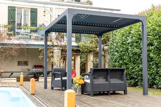 Pergola Bioclimatique Gris Anthracite - HABRITA - Image 10