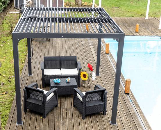 Pergola Bioclimatique Gris Anthracite - HABRITA - Image 6