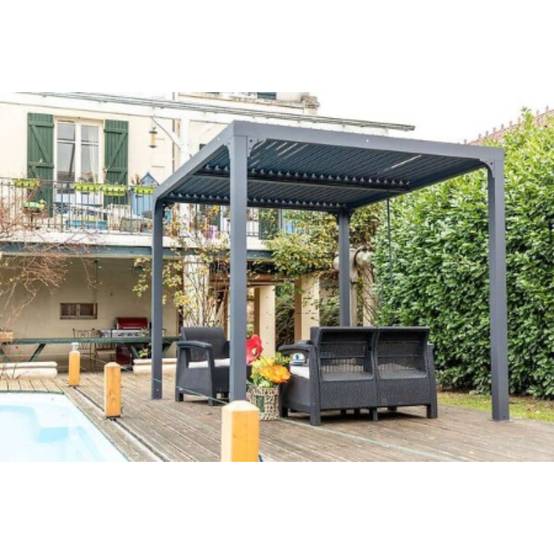 Pergola Bioclimatique Gris Anthracite - HABRITA - Image 13