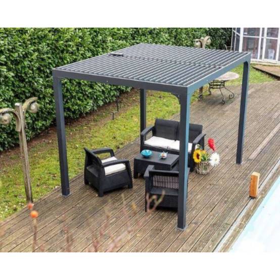 Pergola Bioclimatique Gris Anthracite - HABRITA - Image 12