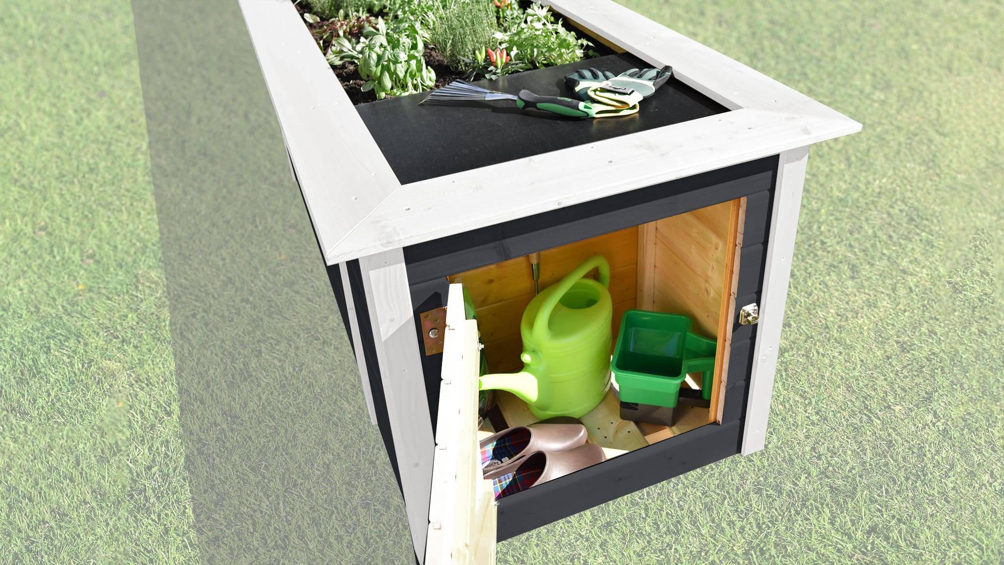 Weka - Jardinière surélevé Bois av rangement Weka L.217 x l.92 x H.81 cm - Image 5