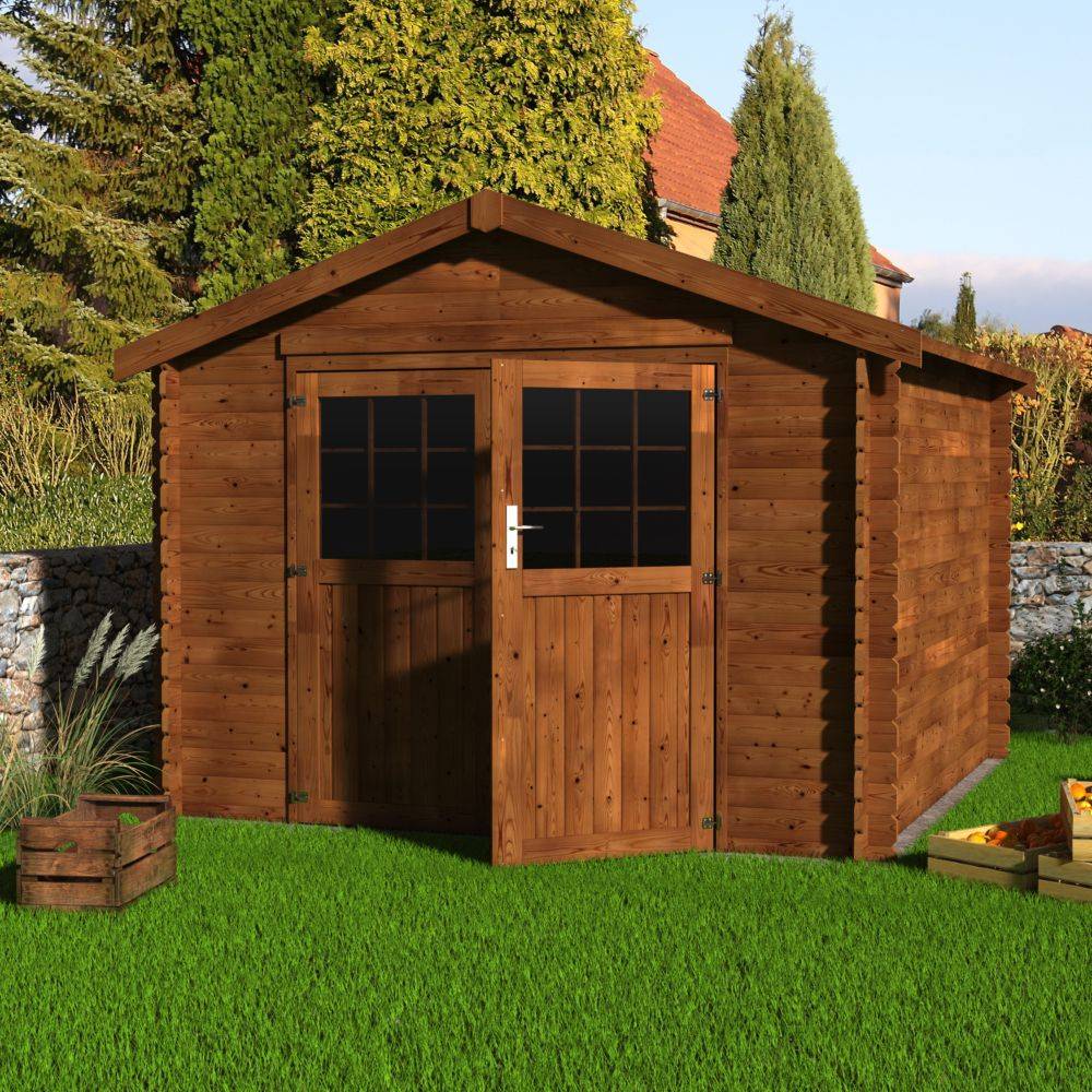 Decor et Jardin - Abri De Jardin Bois Sapin Marron 9,6m² Ep.28mm – DÉCOR ET JARDIN - Image 3