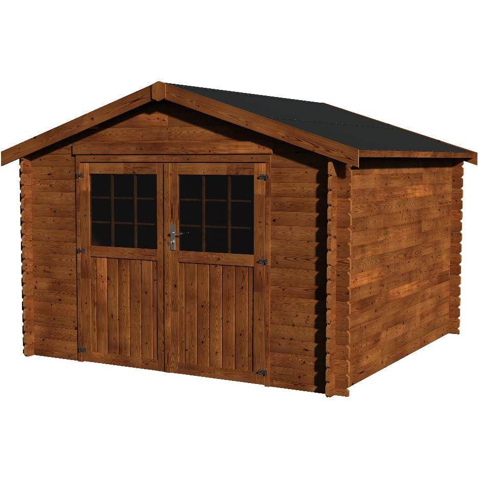 Decor et Jardin - Abri De Jardin Bois Sapin Marron 9,6m² Ep.28mm – DÉCOR ET JARDIN - Image 1