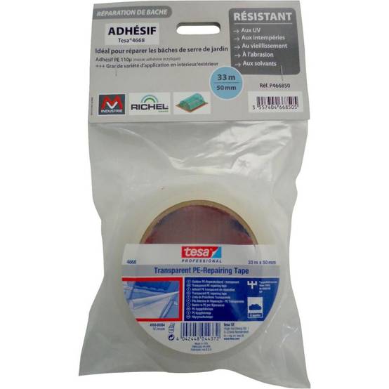 Tesa - Rouleau Adhésif PE Réparation Transparent L.33 m x l.5 cm - Tesa - Image 1