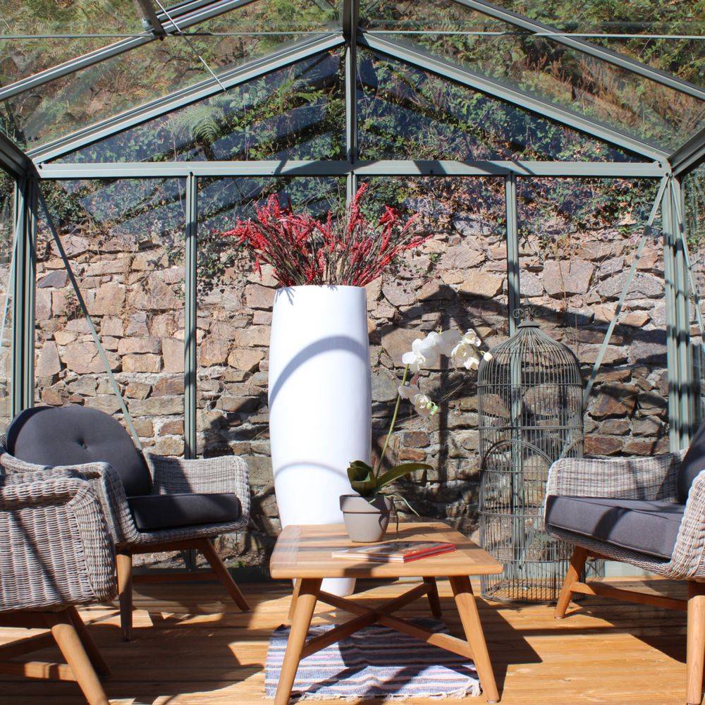 LAMS - Serre de jardin verre trempé aluminium brut 12 m² Supra avec embase - Lams - Image 6