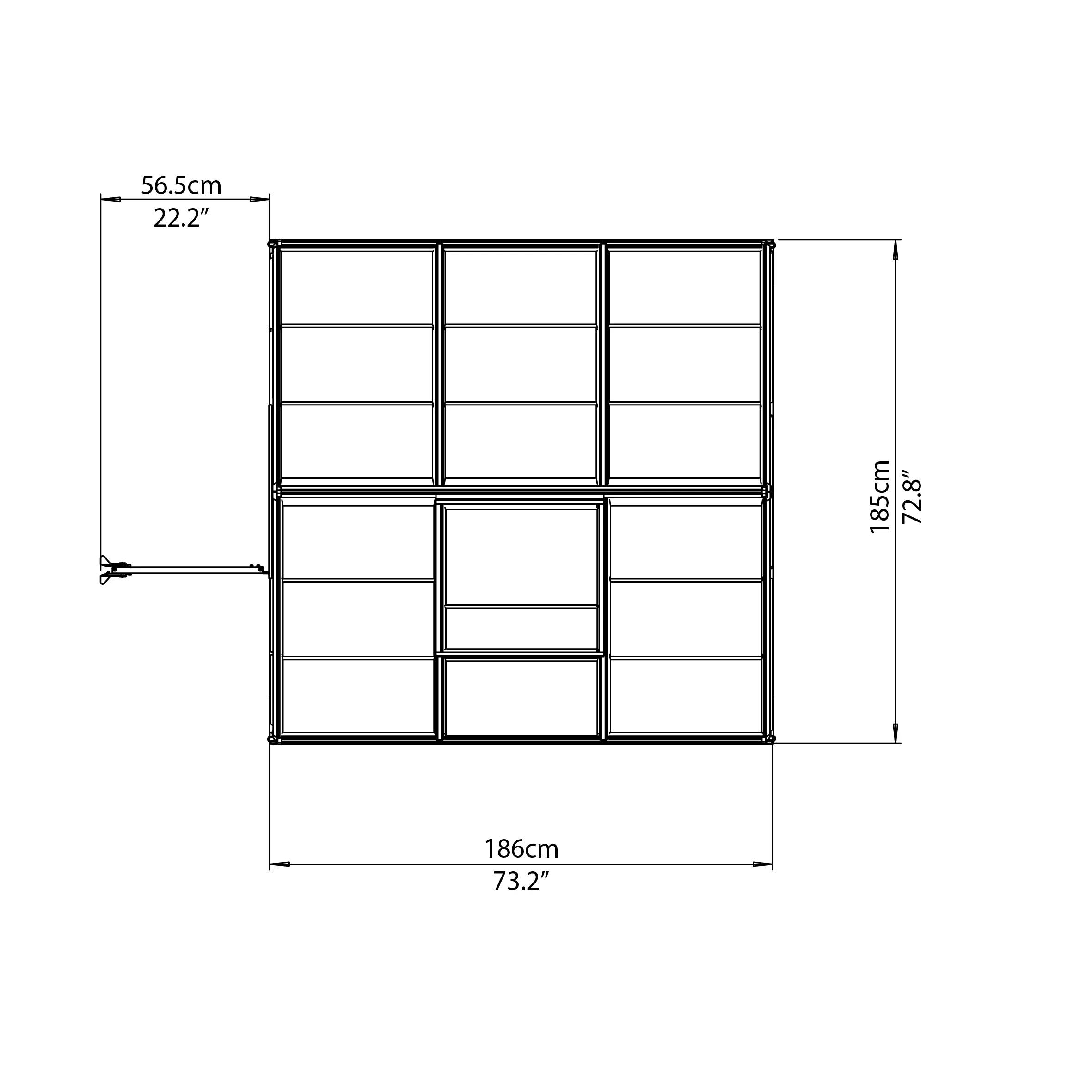 Canopia by Palram - Serre de jardin polycarbonate aluminium vert 3,4 m² Mythos avec embase - Canopia by Palram - Image 6