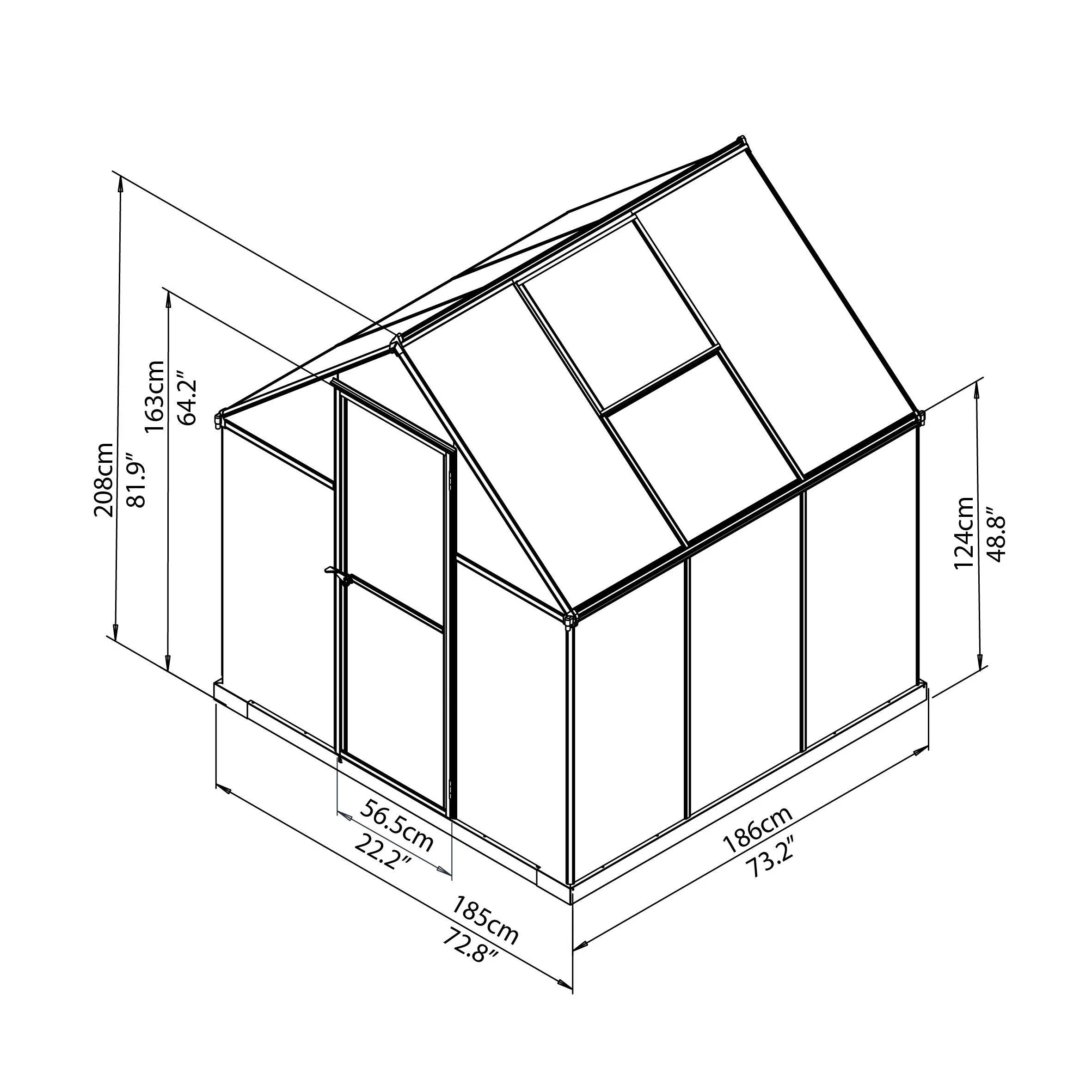 Canopia by Palram - Serre de jardin polycarbonate aluminium vert 3,4 m² Mythos avec embase - Canopia by Palram - Image 8