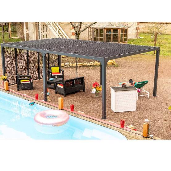 Pergola autoportante bioclima. alu 5 panneaux Moucharabieh 21m2 - Image 1