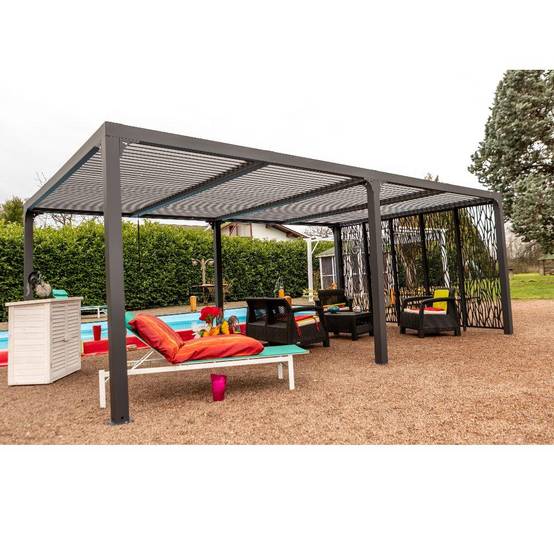 Pergola autoportante bioclima. alu 5 panneaux Moucharabieh 21m2 - Image 3