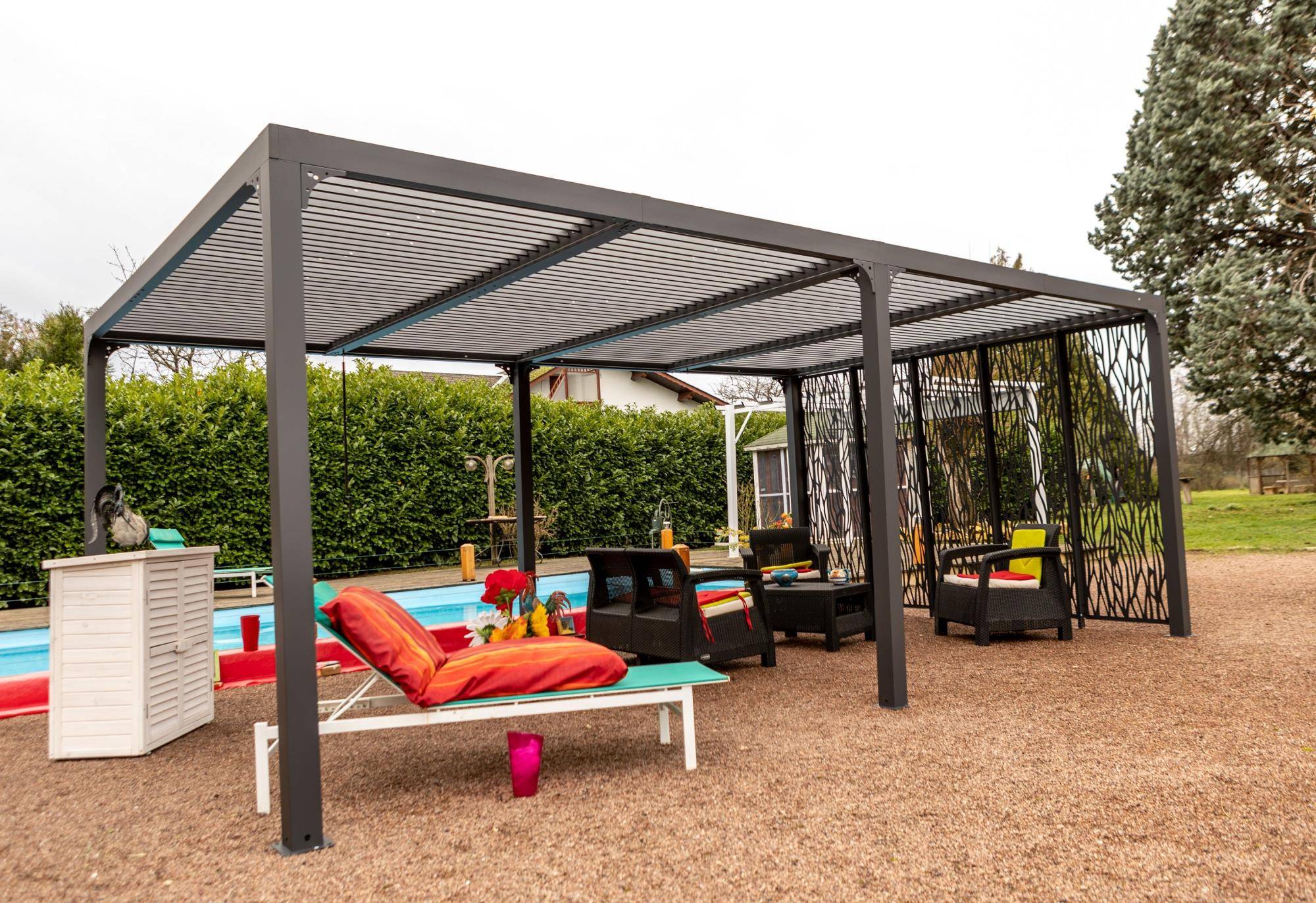 Pergola autoportante bioclima. alu 5 panneaux Moucharabieh 21m2 - Image 5