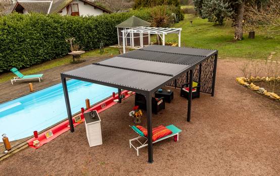 Pergola autoportante bioclima. alu 5 panneaux Moucharabieh 21m2 - Image 8