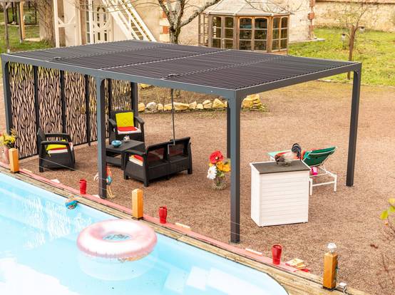 Pergola autoportante bioclima. alu 5 panneaux Moucharabieh 21m2 - Image 10