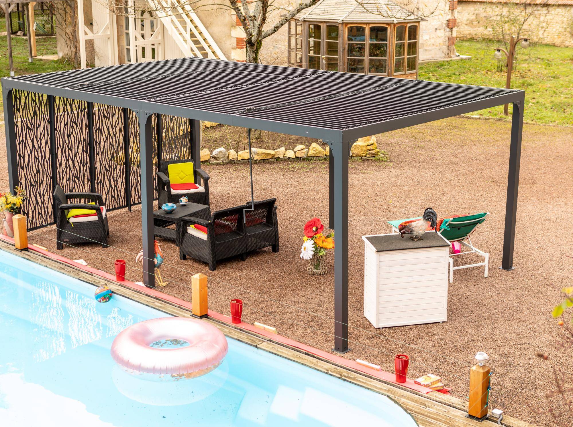 Pergola autoportante bioclima. alu 5 panneaux Moucharabieh 21m2 - Image 10