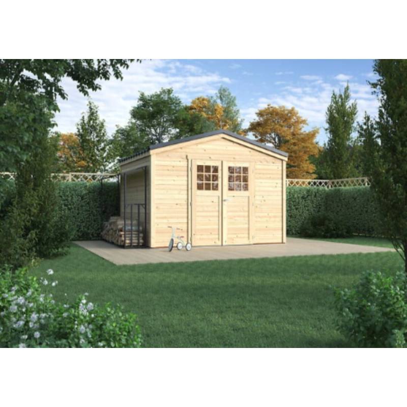 Cerland - Abri de jardin, bois, double pente, 9,2 m², Shelty - MADEIRA - Image 6
