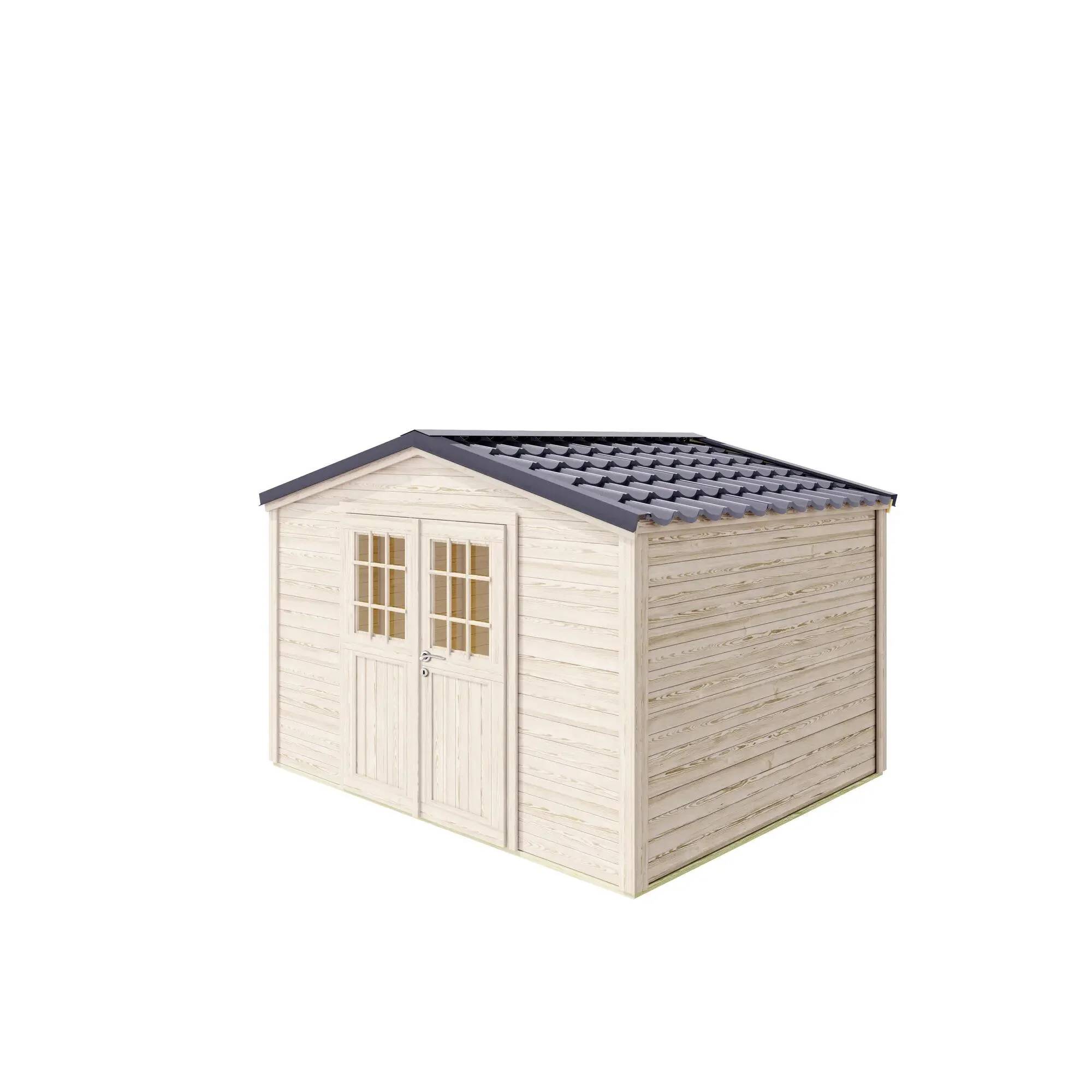 Cerland - Abri de jardin, bois, double pente, 9,2 m², Shelty - MADEIRA - Image 7