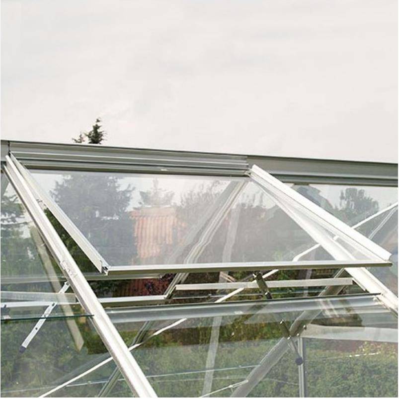 LAMS - Serre de jardin verre trempé aluminium brut 8,1 m² Carvi avec embase - Lams - Imagen 7
