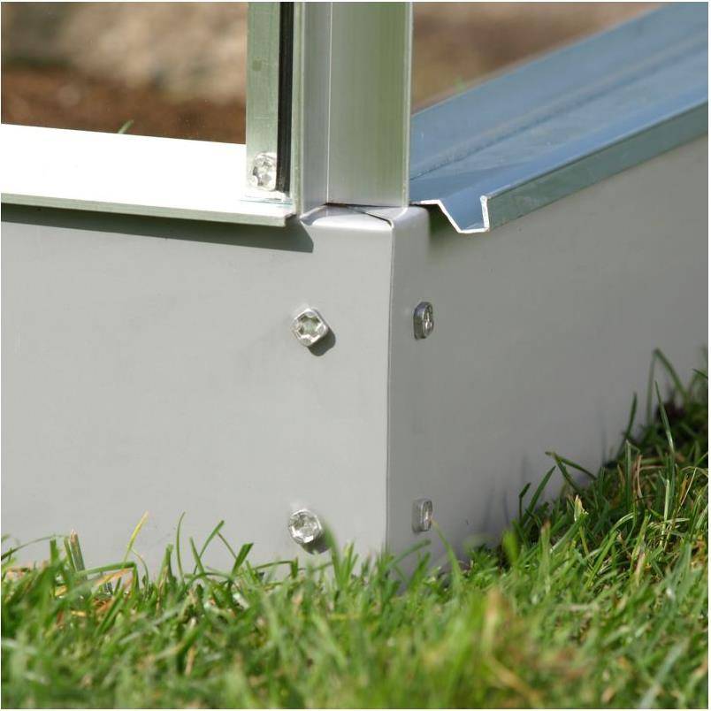 LAMS - Serre de jardin verre trempé aluminium brut 8,1 m² Carvi avec embase - Lams - Imagen 2