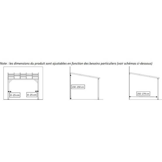 Pergola adossée bois traité 3x3 m - Image 9